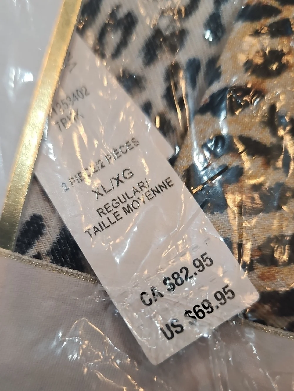 NWT Victoria's Secret Leopard Print‎ Flannel Pajama Set Long Sleeve Size XL